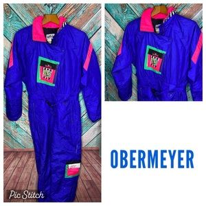 Vintage Colorful Obermeyer Polyester Ski Suit